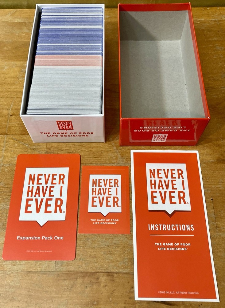 Never Have I Ever Party Card Game Complete 17+ Complete In Box