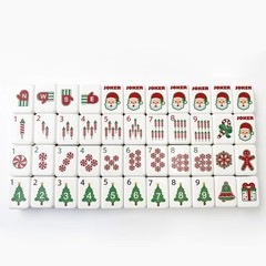 160 Christmas-themed American Mahjong set 4-layer acrylic American Mahjong tiles