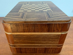 Game Storage Box, Inlaid Wood, 11 x 7.5 x 5.5