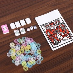 American Mahjong Mah Jongg Set 166 Tiles 4 All-in-One Rack/Pushers w/ Blue Bag