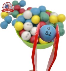 Plastic Bingo Balls 3/5 Inch Multicolored 75 Count for Bingo Nights