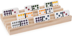 Spin Master Games, Wooden Domino Racks, Set of 4 Trays for Mexican Train Dominoe
