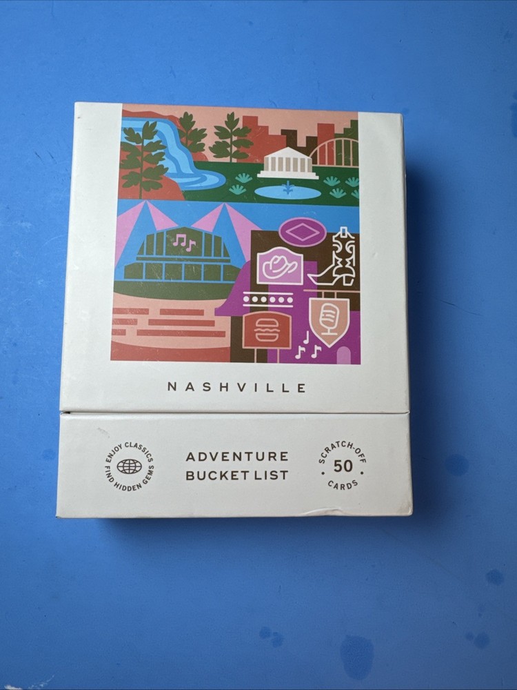 Nashville Adventure Bucket List 50 Scratch-Off Cards for Dates/ Activity UNUSED