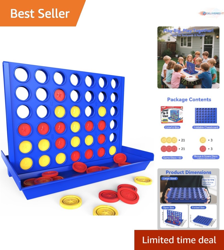 Big Size 4 in a Row Game Kids 3+ Family Indoor Outdoor Yard Camping Game