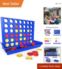Big Size 4 in a Row Game Kids 3+ Family Indoor Outdoor Yard Camping Game