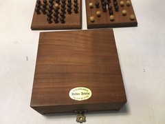 Vintage Elimination Puzzle Game Wooden Box Pegs Atelier Arlette Germany Floral