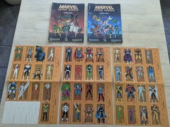 1991 TSR Marvel Super Heroes Board Game Lot- Books 3 Unpunched Character Boards