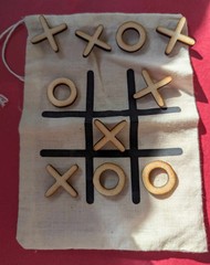 Tic-Tac-Toe Wooden with Storage Bag (Handmade)
