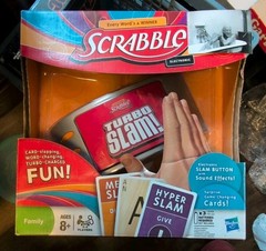 New SCRABBLE Electronic Turbo Slam Game Family Card & Word Game Sound Effects