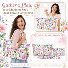 3 Pcs Empty Mahjong Bag Set for Tiles and Racks American Mahjong Case Travel …