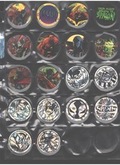 COMPLETE “SPAWN” 1995 CANADA GAMES 70 pc. Pog set & 8 slammers (in pog sheets)