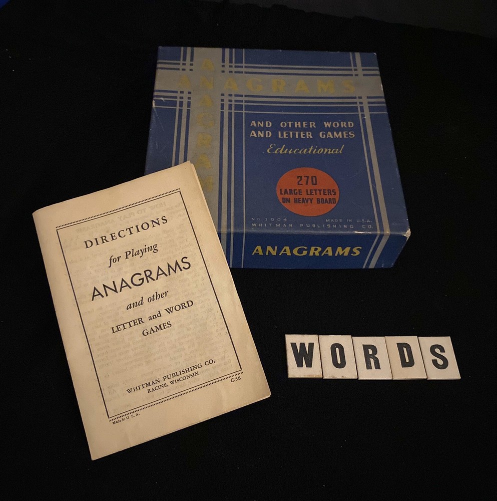 1934 ANAGRAMS WORD (270 PC Tile) GAME-Whitman Publishing-Made In USA