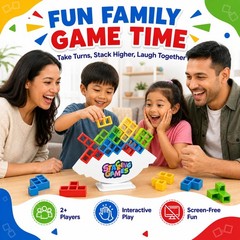 48PCS Tetra Tower Balance Stacking Game for Family Game Night – Upgraded 3D T…