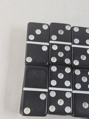 Vintage Marblelike Super Thick Dominoes Game Set Made in USA Traditional Tile
