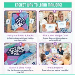 Mini Mahjer Mahjong for Beginners & Families | American Mahjong Starter Set, …