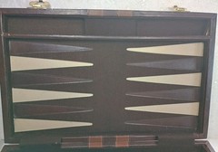 Vintage Backgammon Briefcase Set Game Folding Carry Case Brown No Manual