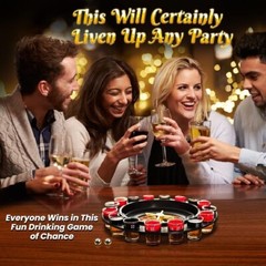 Juego de beber estilo casino con 2 bolas y 16 vasos, 12 x 12 x 3 inches NUEVO US