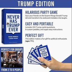 Anti-Trump Never Have I Ever Party Card Game, Trump Edition, Ages 17 and Above