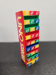 UNO Stacko Block Tower Game 1994 No Dice (Otherwise Complete) Vintage Mattel