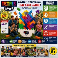 Tetris Tumble XL Giant Stacking Balance Game 24 Pieces Indoor Outdoor Family Fun