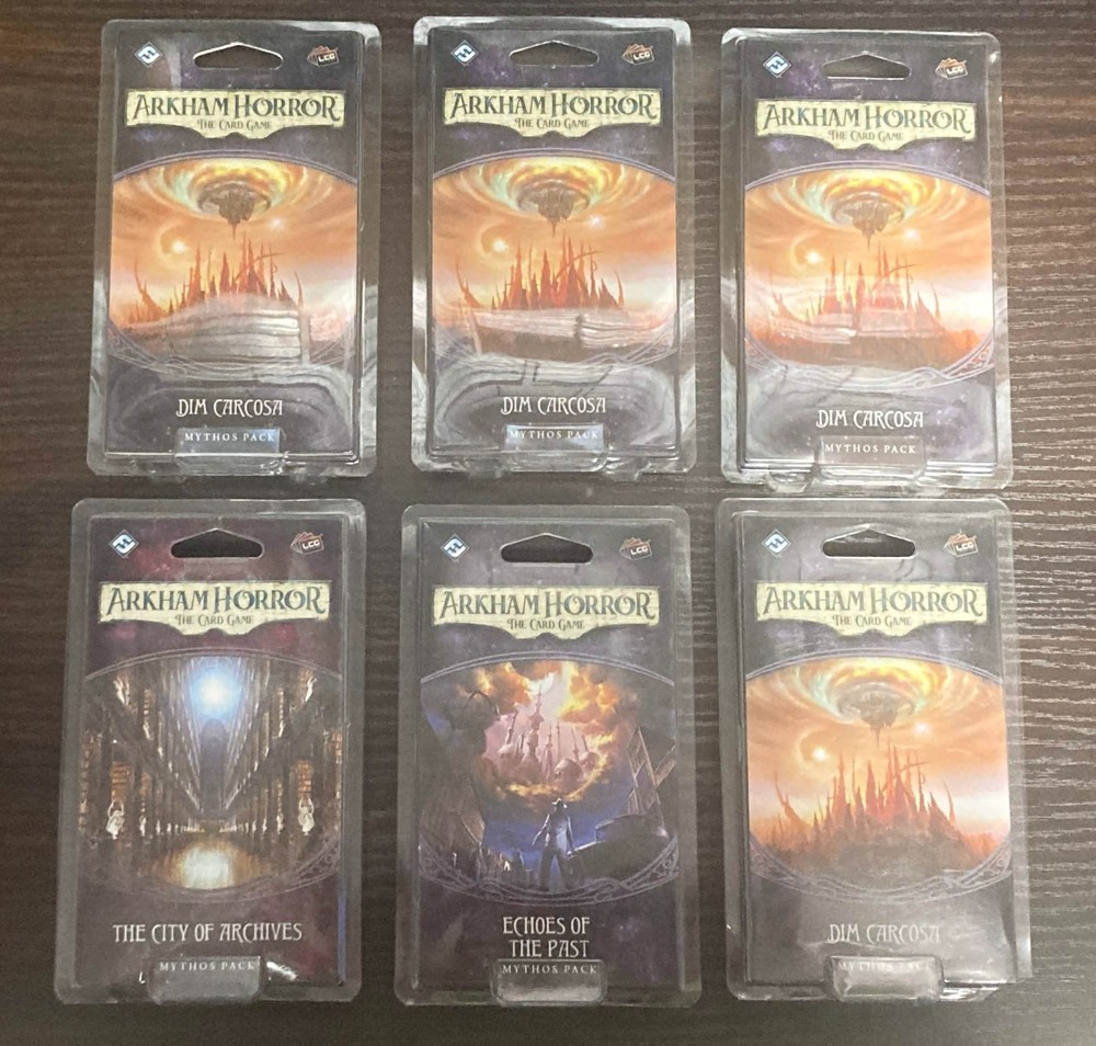 Arkham Horror Mythos Pack 6x Bundle Lot Dim Carcosa City of Archives, New Sealed