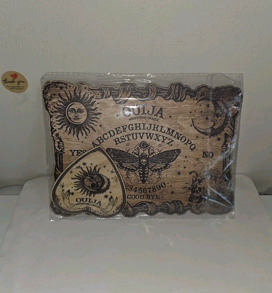 Vintage Style Wooden Ouija Board w/Planchette 7″ SMALL Spirit Board Halloween