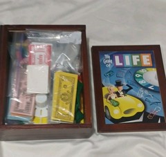 The Game Of Life Vintage Game Collection Wood Box Complete Used Nice With Wear.