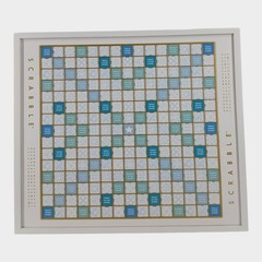 WS Game Company Scrabble Bianco Edition with Rotating Wooden Game Board
