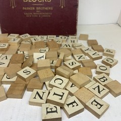 GAME OF ANAGRAMS ON WOODEN BLOCKS PARKER BROTHERS 1930 SALEM EDITION