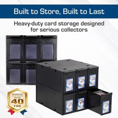 Card Catalog 6 Drawer Stackable Trading Organizer Black BCW Holds Sports Cards