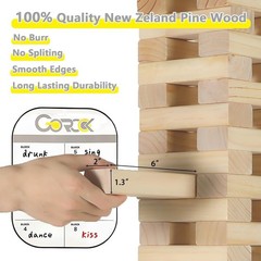 Giant Tumbling Tower Game – 57 Pcs Wooden Block Set, 4.2FT High Fun for All Ages