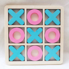 Wooden Tic Tac Toe Game Classical Kids Educational Puzzle Travel Board Toy Set