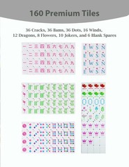 HYZYey 160 Acrylic Engraved Mahjong Tile Set American Mah Jongg Game Tiles wi…