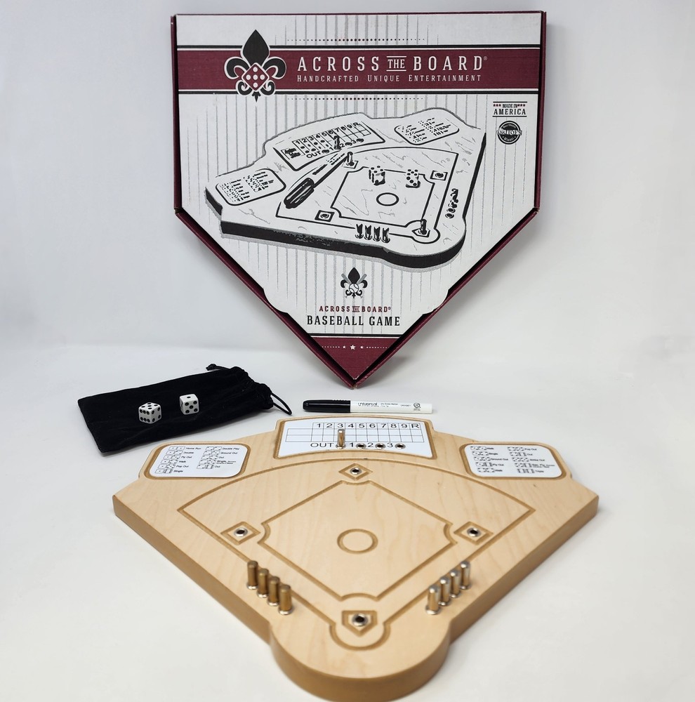 Across The Board Baseball Game Wooden Complete Made In USA Dr Toy Award 2007