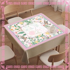 FYSUIMUC Pink Bird Floral Mahjong Mat W/ Carrying Bag 31.5″ x 31.5″ Table New