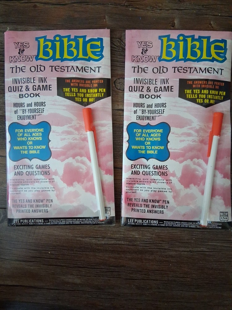 Lot Of 2 Yes & Know Bible New Testament Quiz Book Invisible Ink Sealed Free Ship
