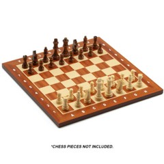 15×15″ Maple&Sapele Inlaid Wood Chess Board w/40mm Square. Flat Chess Game Board