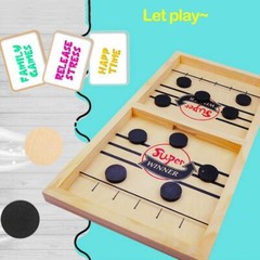 Fast Sling Puck Game Wooden Hockey Table Game Foosball Winner Board Game, Gift.