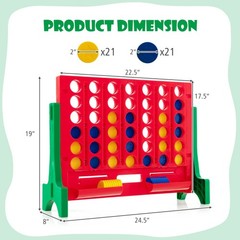 Jumbo 4-to-Score Connect Game Set – Giant Connect Four on Wall or Table with Bag