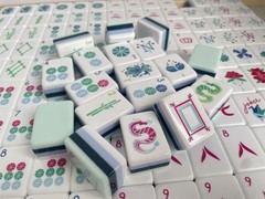 Ultra Portable 160 Mint Acrylic American Mahjong Dragon Floral fast shipment