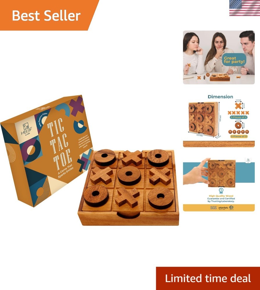 Classic 5.5-Inch Tic Tac Toe Game: Perfect for Family Nights & Unique Gifts