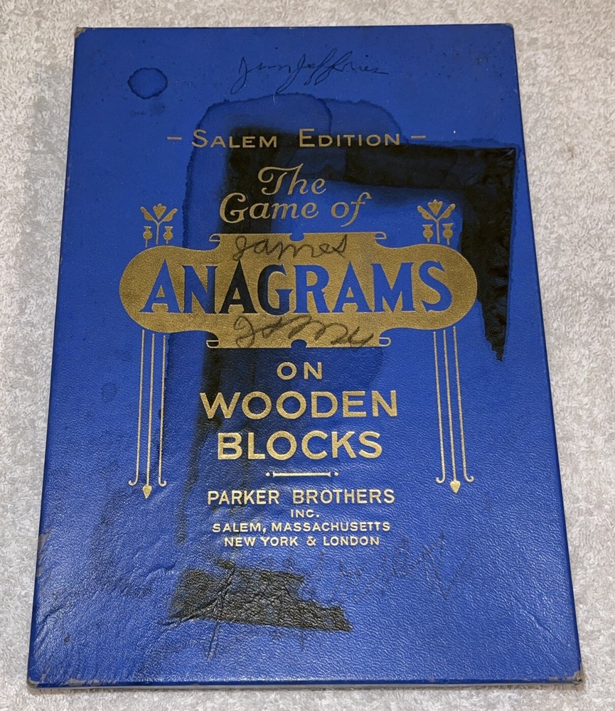 Rare Blue Box Parker Brothers “The Game of Anagrams” 1930’s Salem Edition