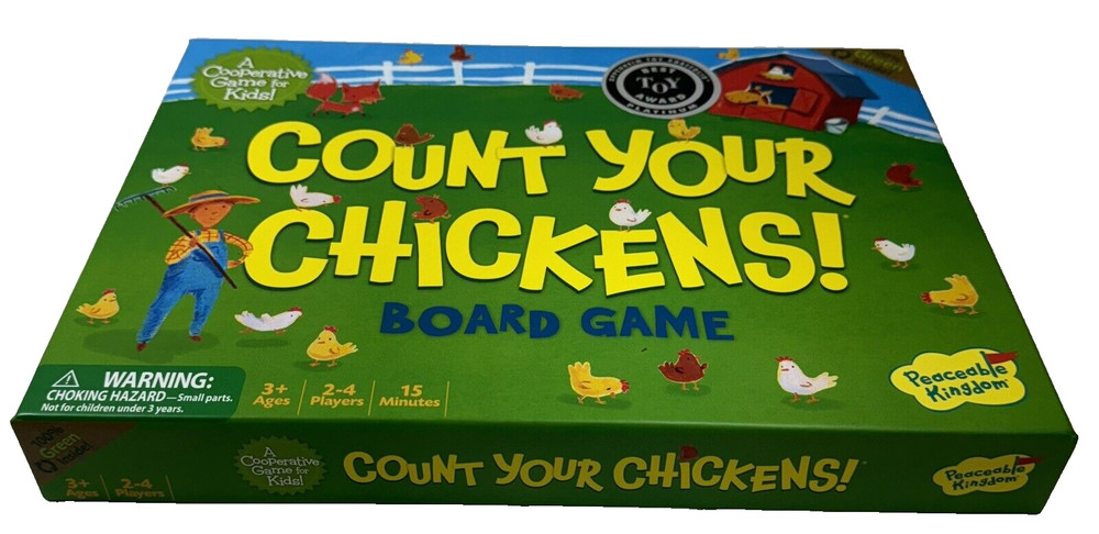 Count Your Chickens Board Game Peaceable Kingdom Kids Teamwork Learning Complete