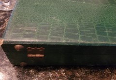 Vtg 1940s Cardinal Mahjong Set Green Alligator Case Standing Pheasant 164 Tiles