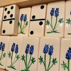 HANDPAINTED TEXAS BLUEBONNETS Extra Thick DOMINOES Texas Imagineering