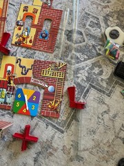 Oops & Downs Firehouse Full of Fun Board Game 1992 Mattel Missing 1 Piece (tube)