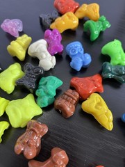 Gogo’s Crazy Bones Lot of 61 Neon Mixed Series Black White Glitter 57 10 37 18