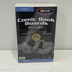 100 BCW Comic Book Boards Modern Current Size 6 5/8″ Archival Safe Storage Back