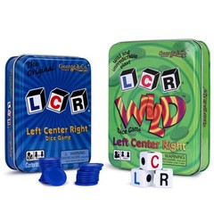 LCR (Left Right Center) in Blue & Dice Game in Green Tin Gift Set Bundle – 2