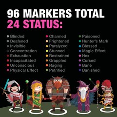 96 PCS Status Effects 1.53 inches (width), 1 inch (inner diameter), Black